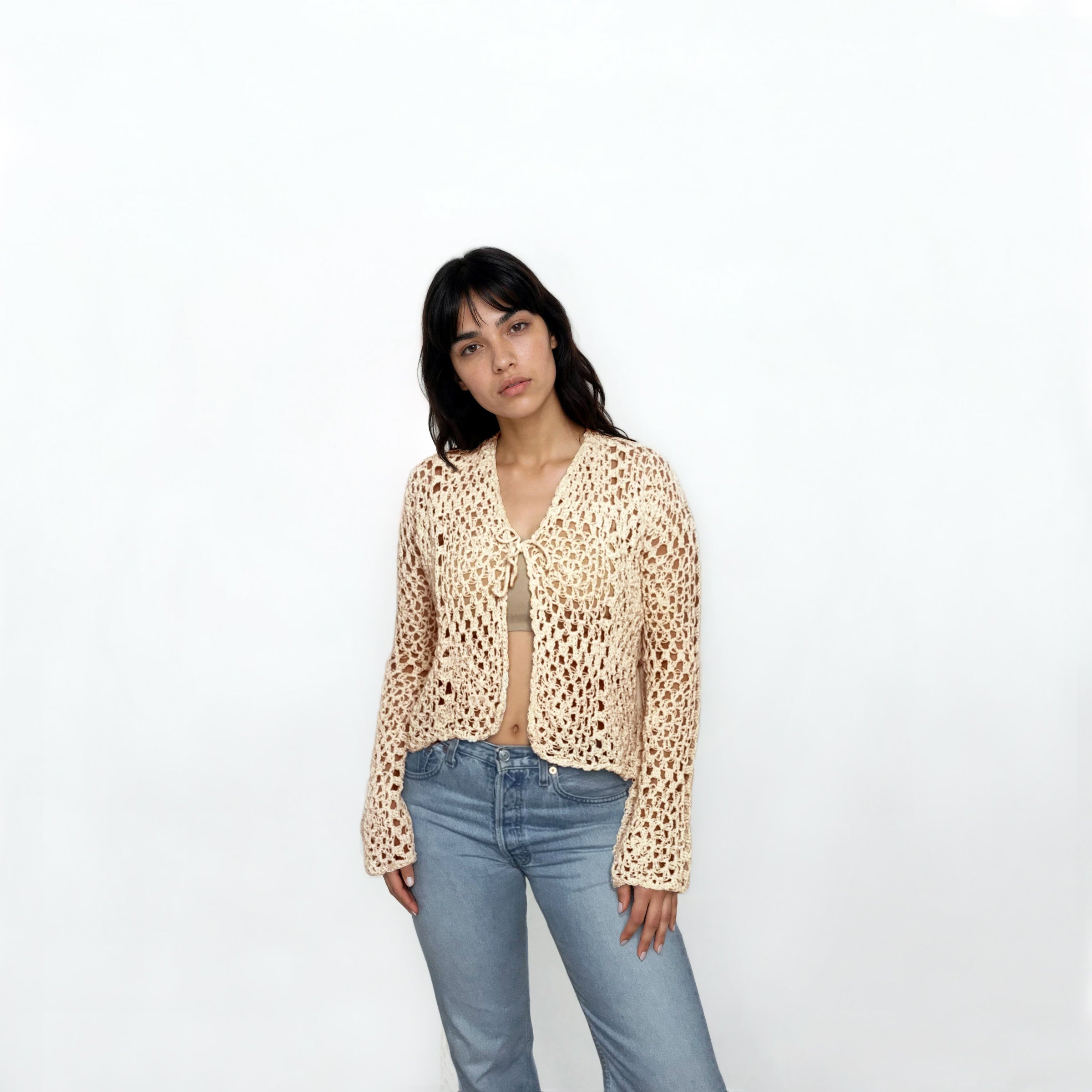 Meadow | Baumwoll-Crochet Cardigan | Gr. S/M