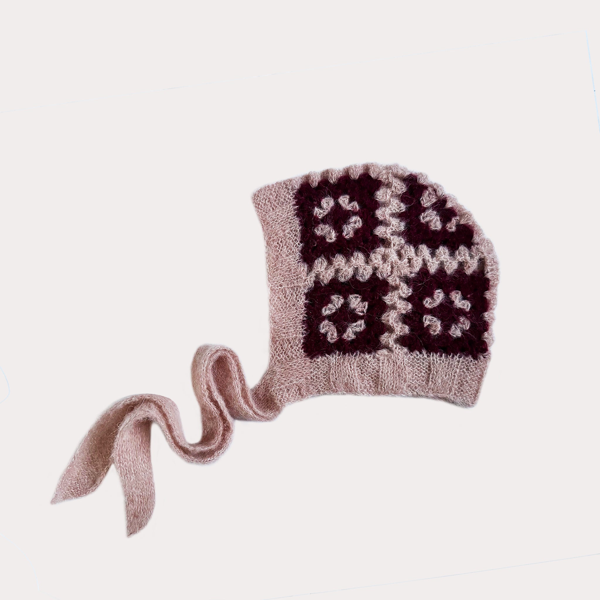 Bonnet Alpaka-Seide | Rosa & Bordeaux