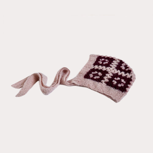 Bonnet Alpaka-Seide | Rosa & Bordeaux