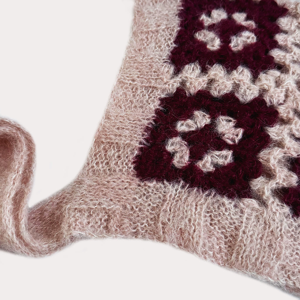 Bonnet Alpaka-Seide | Rosa & Bordeaux