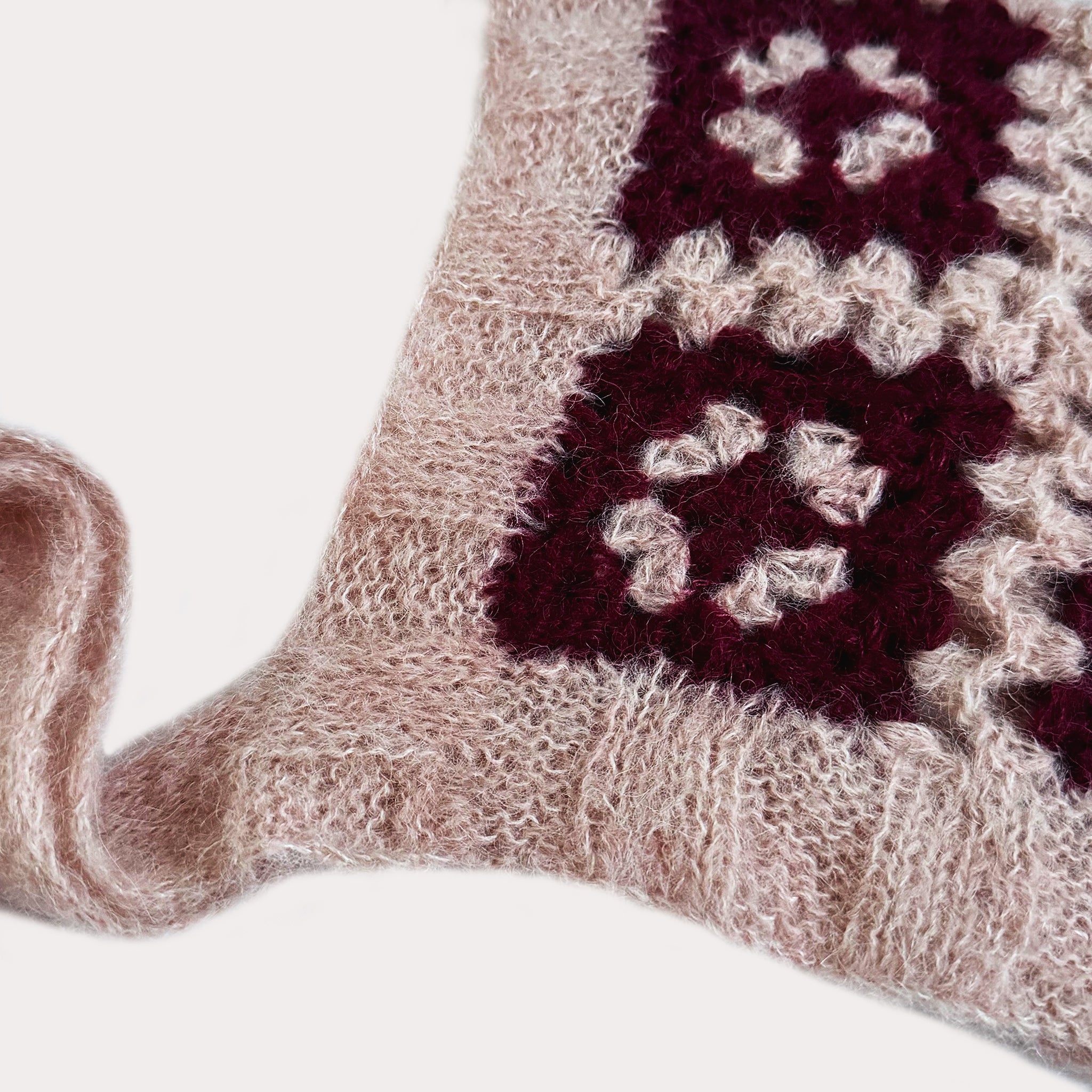 Bonnet Alpaka-Seide | Rosa & Bordeaux