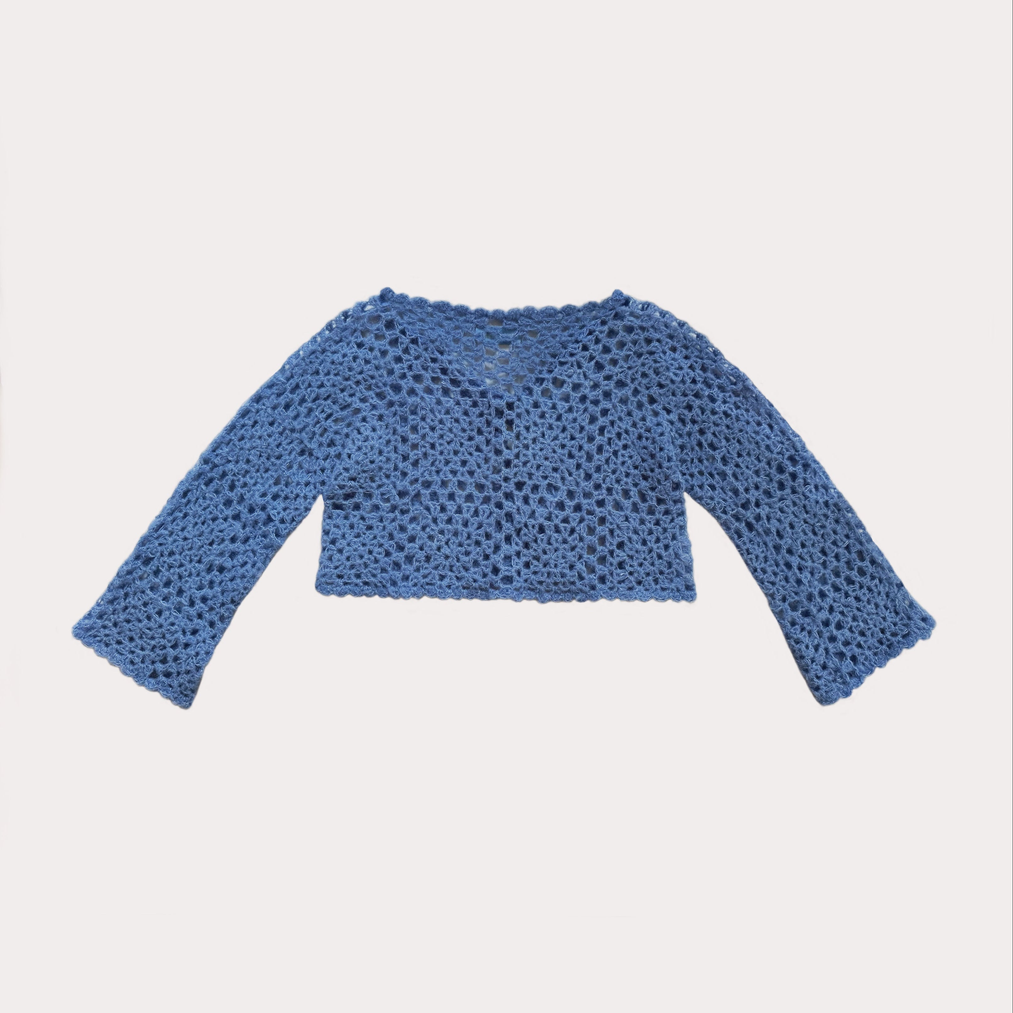 Maeve | Alpaka & Seide Cropped Cardigan Blau | Gr . S/M