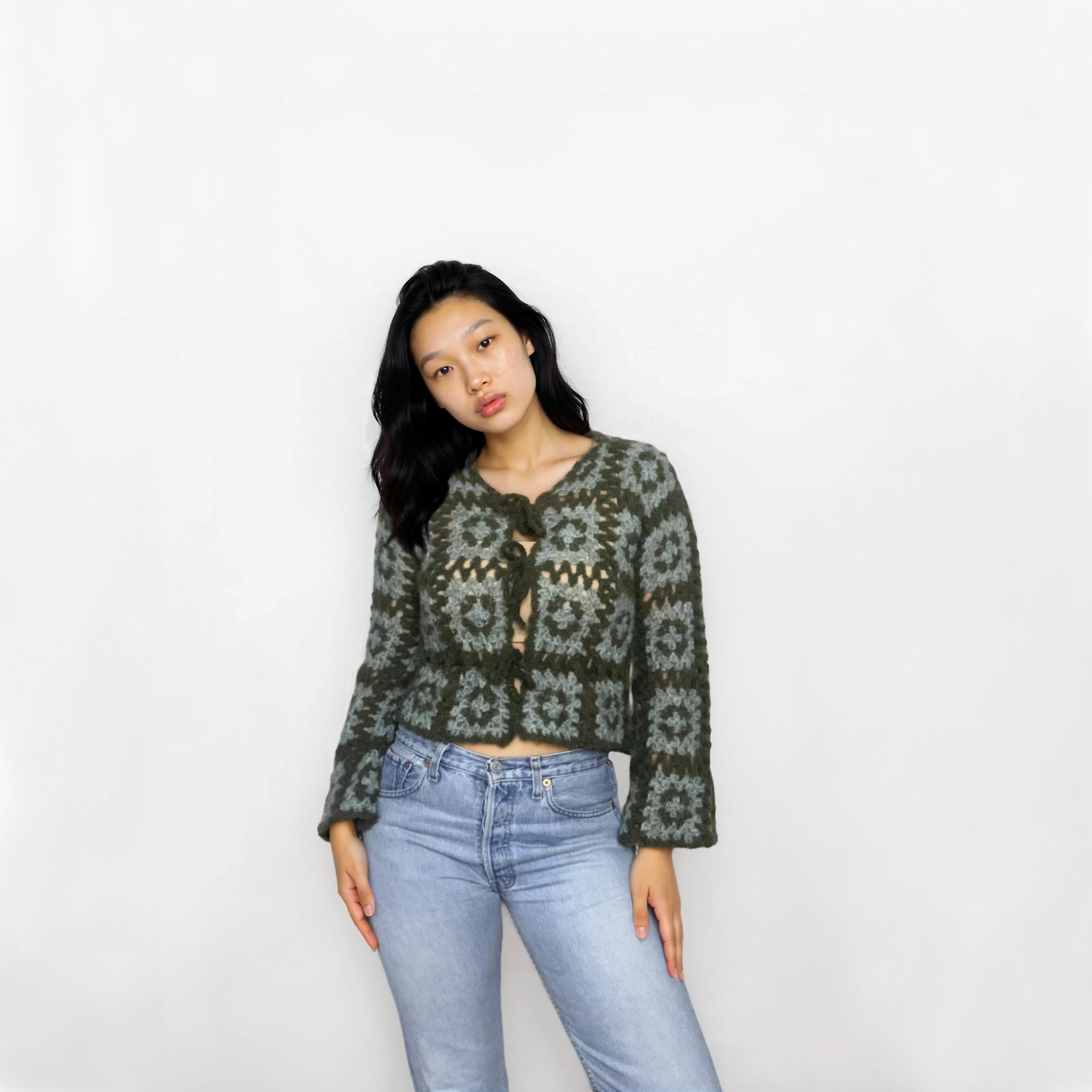Moss | Alpaka & Seide Grannysquare Cardigan | Gr. S/M