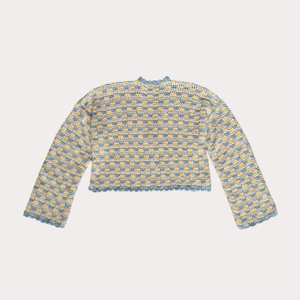Juna | Tricolor Cardigan aus reiner Baumwolle| Gr. S/M