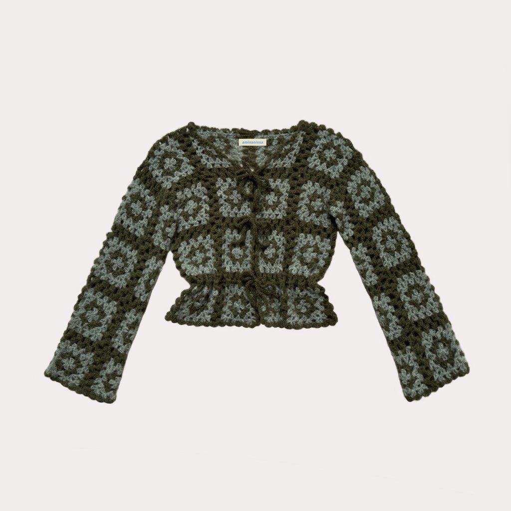 Moss | Alpaka & Seide Grannysquare Cardigan | Gr. S/M