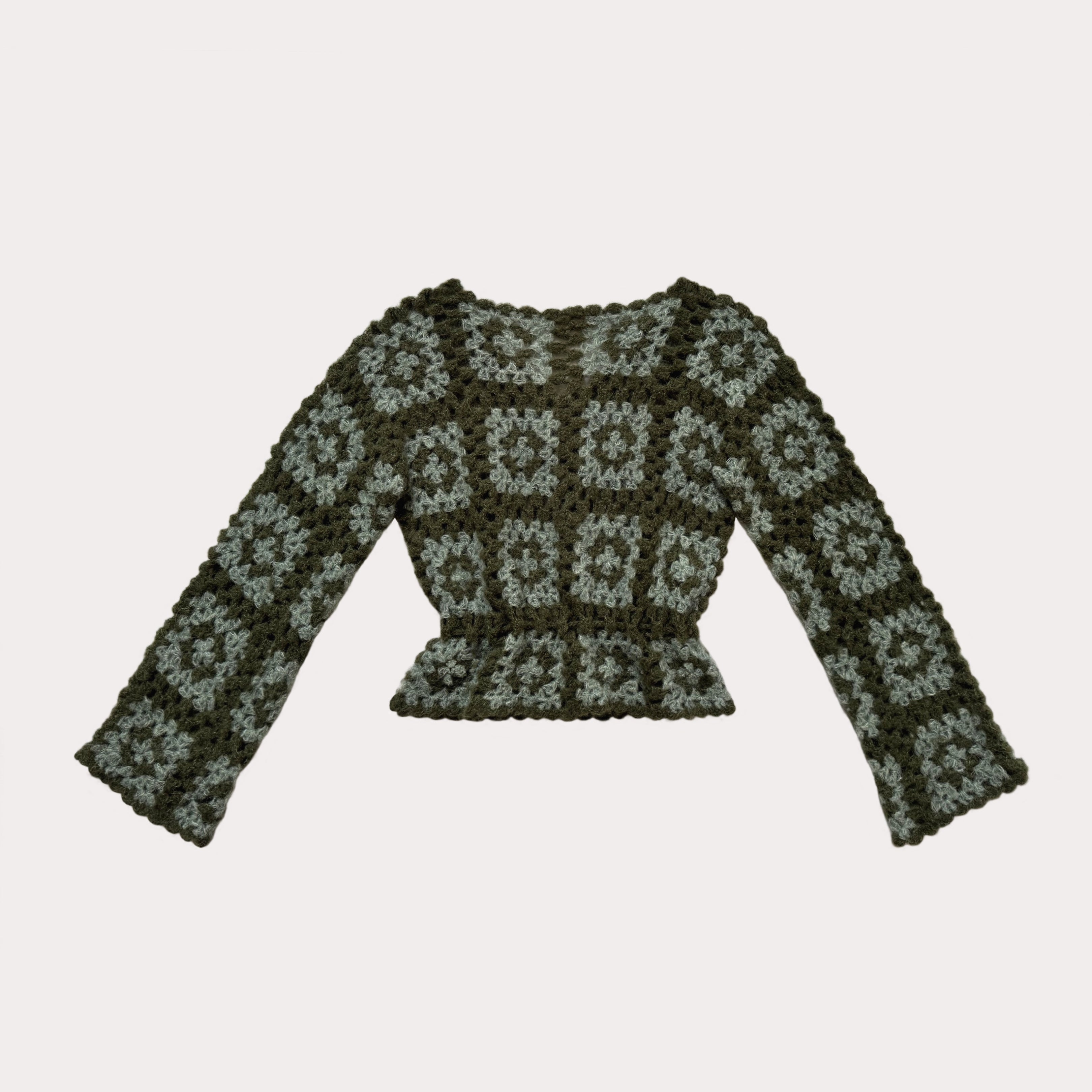 Moss | Alpaka & Seide Grannysquare Cardigan | Gr. S/M