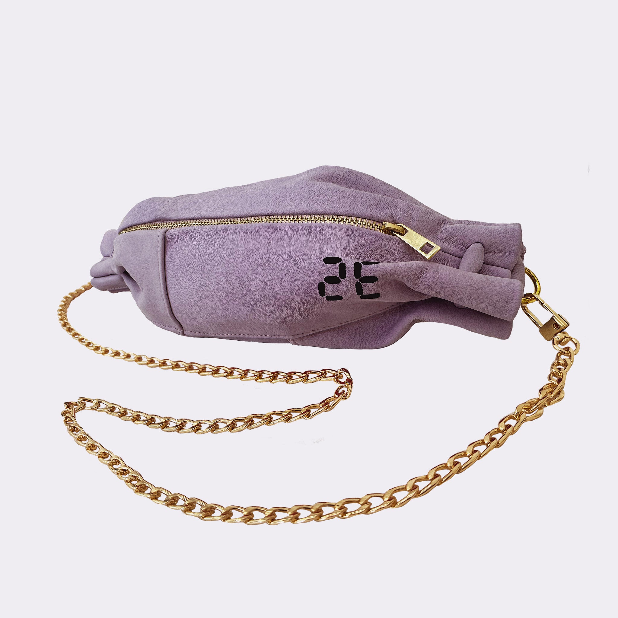 Raverbag Lavender | Leder-Chain-Bag mit goldener Kette