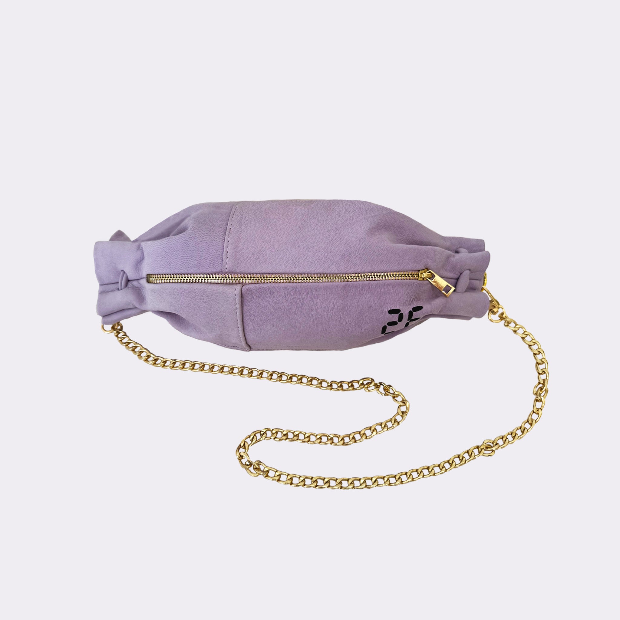 Raverbag Lavender | Leder-Chain-Bag mit goldener Kette