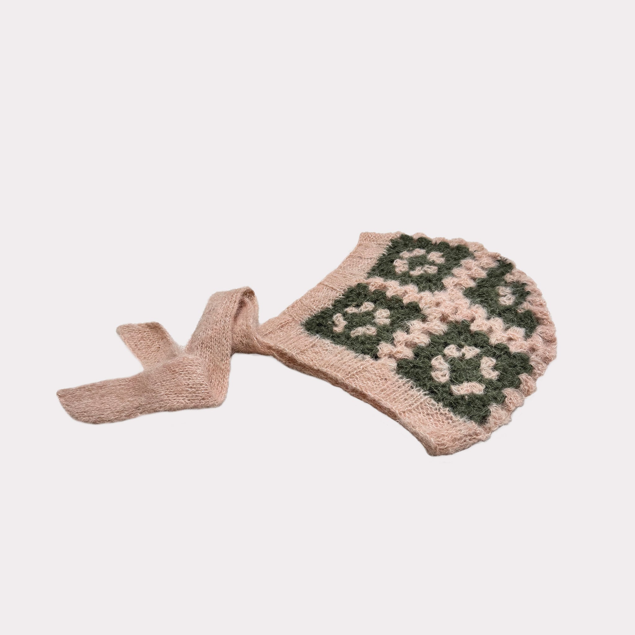 Bonnet Alpaka- Seide | Rosa & Waldgrün